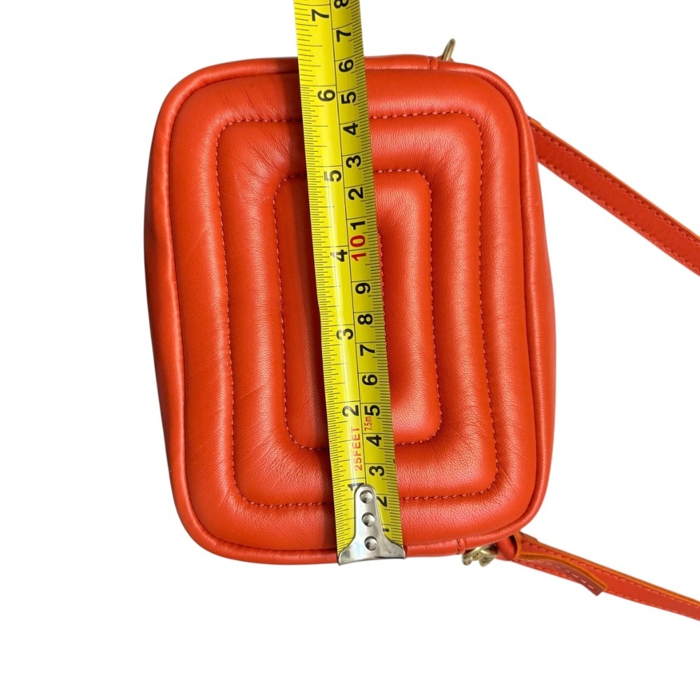 Clare V. Lucy quilted crossbody bag orange leather - Picture 6 of 10